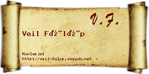 Veil Fülöp névjegykártya